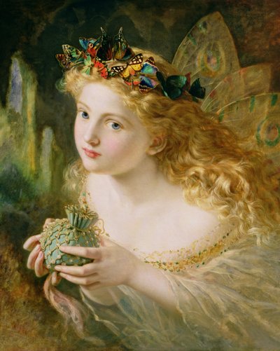 "Ta kvinnans vackra ansikte och häng försiktigt upp, med fjärilar, blommor och juveler närvarande, så är din älva gjord av de vackraste sakerna", Charles Ede av Sophie Gengembre Anderson